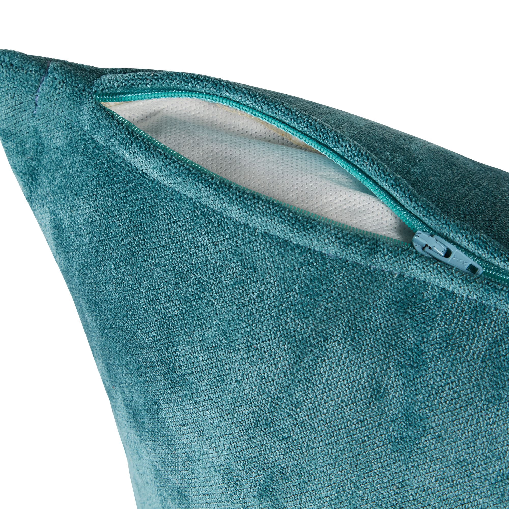 Greendale Home Fashions 24-in Aqua Velvet Throw Pillow Cover