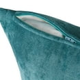 thumbnail image 3 of Greendale Home Fashions 24-in Aqua Velvet Throw Pillow Cover, 3 of 6