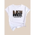 thumbnail image 3 of Camisetas con gráficos clásico para mujeres y adolescentes y niñas, playera de verano con estampado estéticoMother's Day Leopard Print Letter Graphic Short Sleeve Sports T-shirt, Round Neck Casual T, 3 of 8