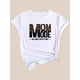 thumbnail image 3 of Camisetas con gráficos clásico para mujeres y adolescentes y niñas, playera de verano con estampado estéticoMother's Day Leopard Print Letter Graphic Short Sleeve Sports T-shirt, Round Neck Casual T, 3 of 8