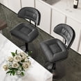 thumbnail image 1 of Hawsaiy Modern Bar Stools Set of 2, Ergonomic Double-Layer Upholstered Bar Stools with Back, Adjustable Swivel Barstools for Kitchen Island, Dark Gray, 1 of 8