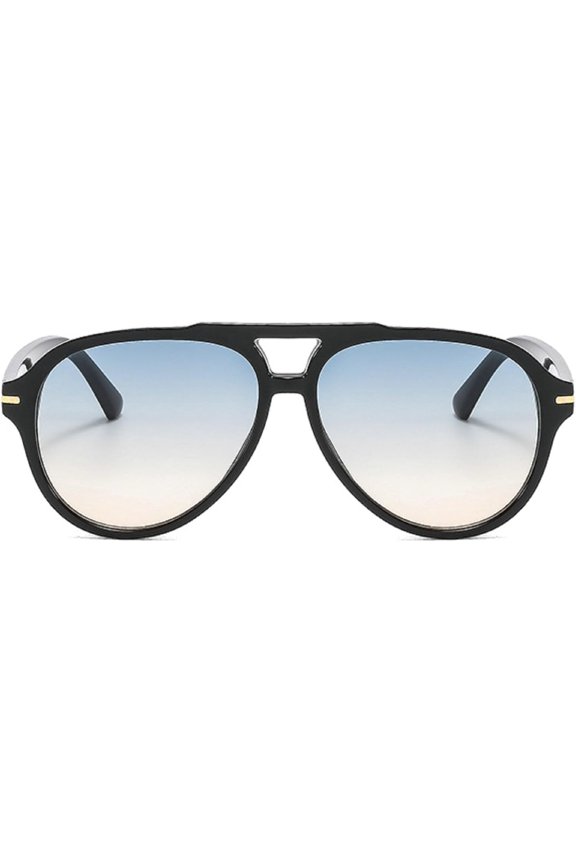 Retro Pilot Sunglasses for Men Women Classic Double Bridge Pilot Sun Glasses 70s Vintage Shades