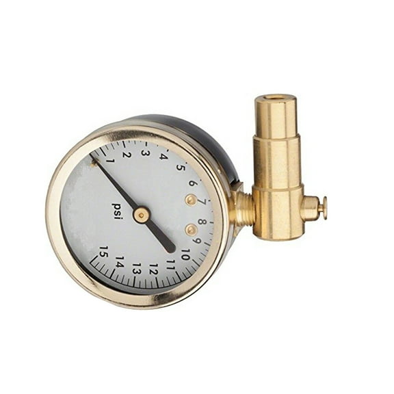 WHAMVOX Golden Metal Tire Pressure Gauge with Compact Design for Fine Tuning Tire Pressure 15 psi