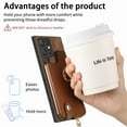thumbnail image 5 of ELEHOLD for Samsung Galaxy S23 Plus Zipper Wallet Case with Back Card Holders Metal Ring Holder Kickstand Function Leather Shockproof Card Wallet Case for Women Men,brown, 5 of 8