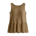 thumbnail image 3 of Lmueinov Womens Peplum Babydoll Tank Tops Scoop Neck Casual Summer Beach Sleeveless Loose T Shirts Casual Shirred Flowy Tops, 3 of 6