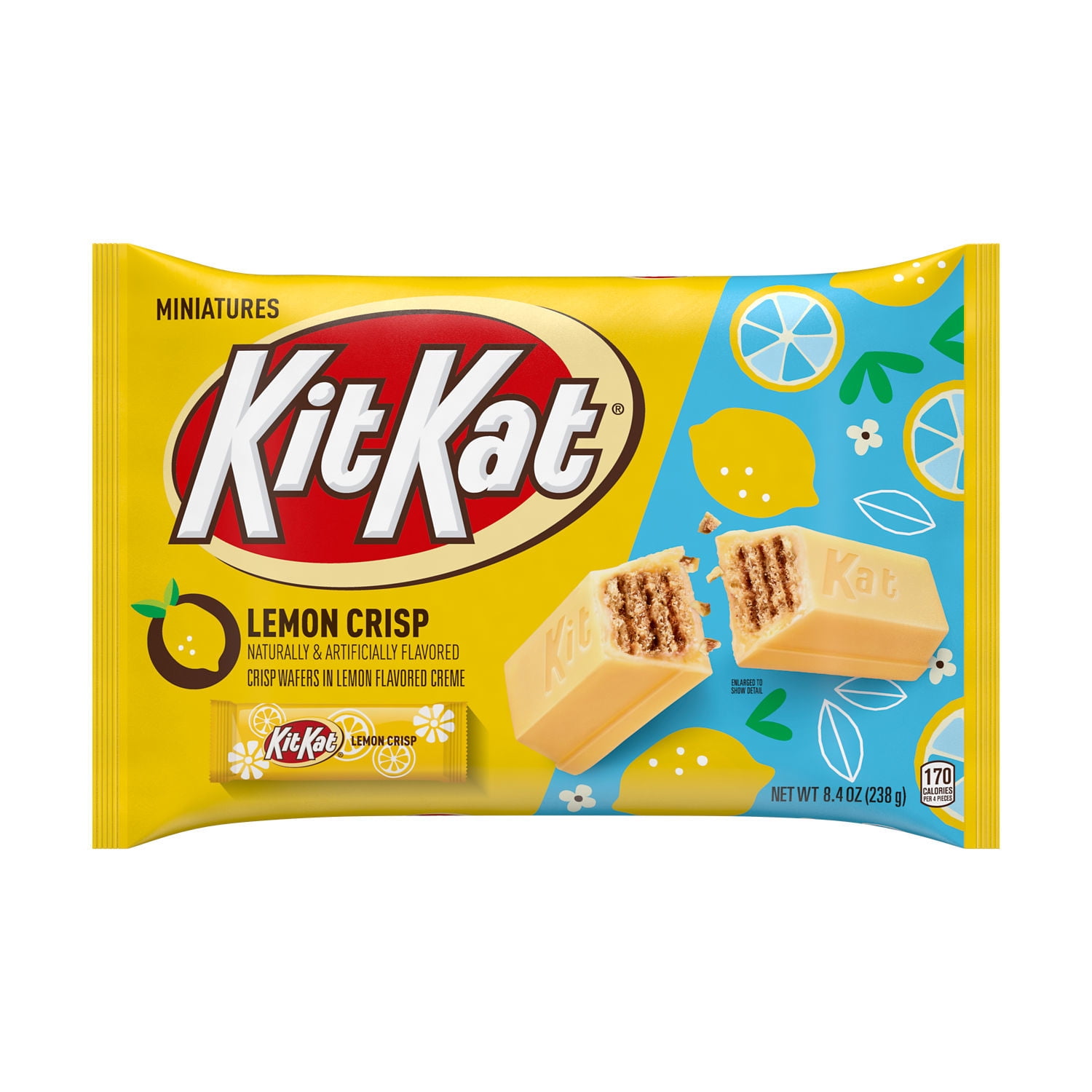 KIT KAT, Lemon Crisp Miniatures Lemon Flavored Creme Wafer, Easter Candy, 8.4 oz, Bag