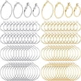 thumbnail image 1 of Miangastore 96Pcs Hoops Earrings Finding Alloy Round Earring Hoops for Jewelry Making, 1 of 8