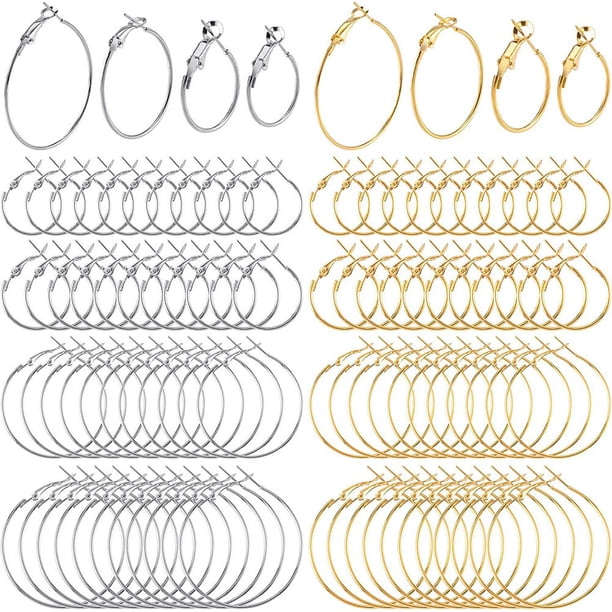 96 aros de aleación para pendientes redondos para hacer joyas.