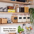 thumbnail image 3 of [UPGRADE] 2 Pack Square Super Wide Mouth Airtight Glass Storage Jars with Lids, 1.1 Gallon Container Measurement Marks, Canning Leak-proof Lid for Kitchen (Spare Gasket), 3 of 3