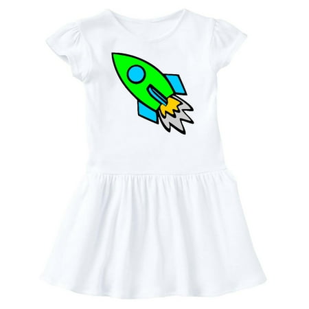 

Inktastic Cute Green Rocket Gift Baby Girl Dress
