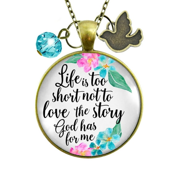 Life Too Short Necklace Gutsy Goodness Female Adult Bronze Metal Jewelry