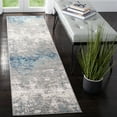 thumbnail image 2 of SAFAVIEH Brentwood Ainslee Abstract Runner Rug, Light Grey/Blue, 2' x 18', 2 of 10