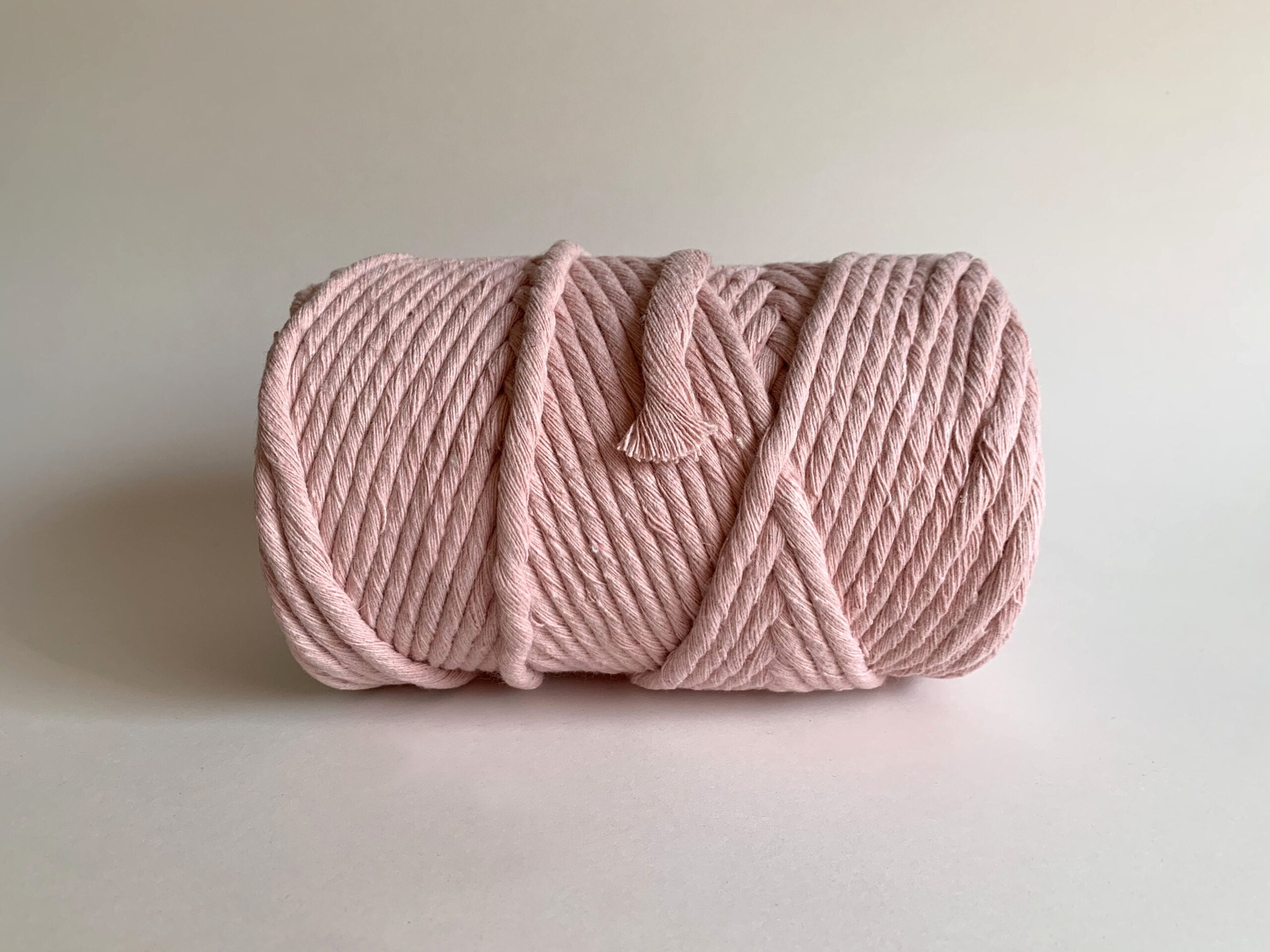 6mm Single Strand Craft Cord Recycled Cotton Macrame String - Light Pink