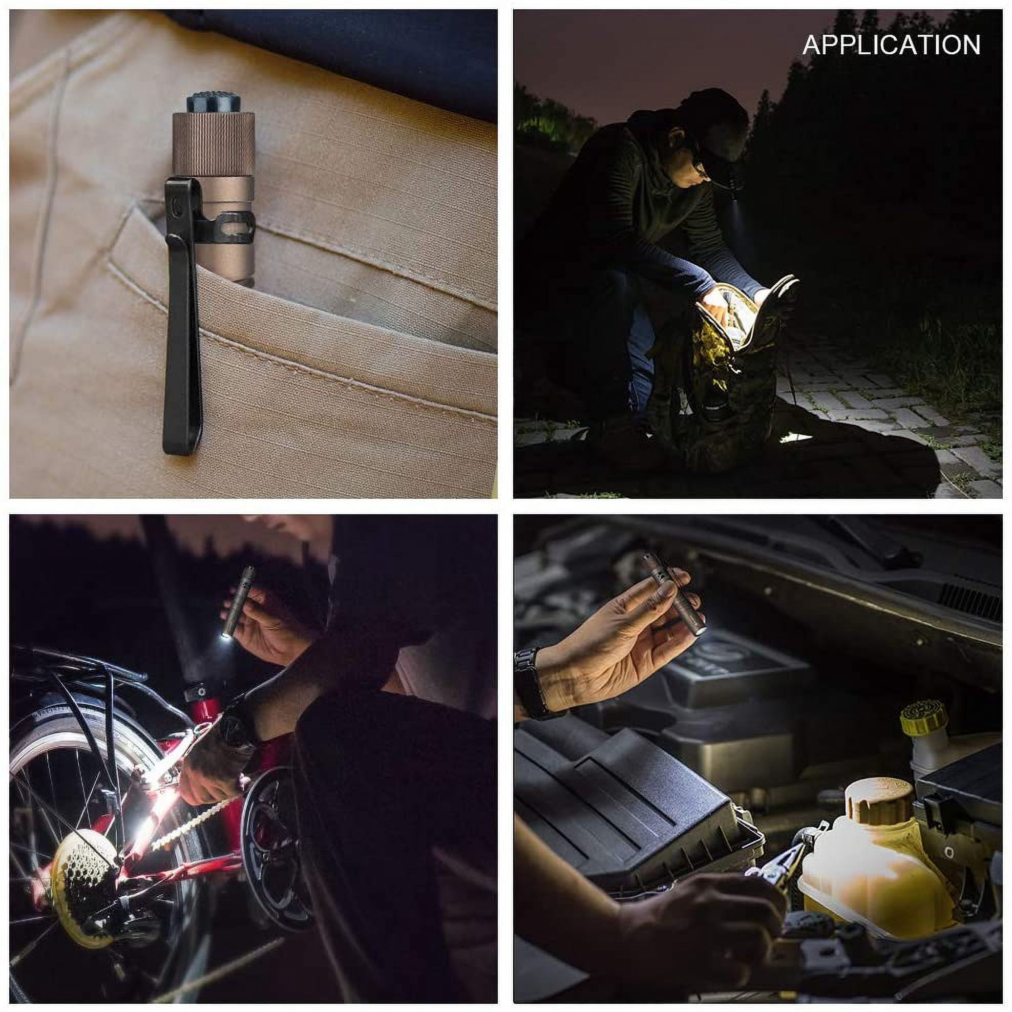 OLIGHT I3T EOS 180 Lumens Dual-Output Slim EDC Flashlight for Camping and Hiking, Tail Switch Flash Light with AAA Battery (Desert Tan)