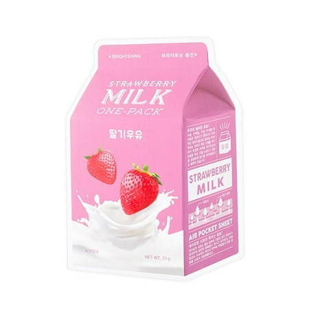 A'PIEU Strawberry Milk One-Pack Face Mask (Best Korean Face Mask Brand)