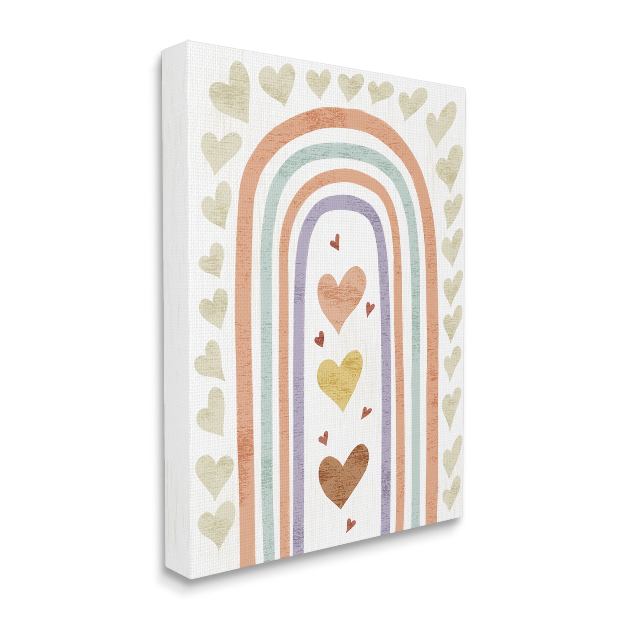 Stupell Industries Children's Rainbow Arch Heart Shapes Warm Desert Tones, 36 x 48, Design by Ziwei Li