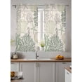 thumbnail image 2 of Sage Green Ocean Tier Curtains 45 Inch Length,Sheer Curtains for Bedroom Living Room Window Coastal Grey Coral Starfish Shell Rod Pocket Drapes Kitchen Curtains Small Half Window 27.5"x45" 2 Panels, 2 of 6