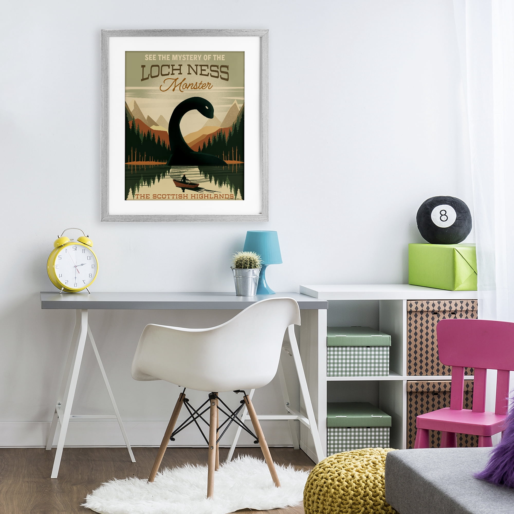 Stupell Industries Folklore Monster Tourism Gray Framed Print Under Glass, design by Omar Escalante