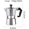 thumbnail image 2 of Pot Stovetop Espresso Maker Stainless Steel Coffee Maker For Classic Italian For Home Office Use, 50ML-1CUP, 2 of 7