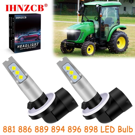 IHNZCB for Deere 3320 3520 3720 4010 4044m 4044r 4049m 4049r 4052 R136239 Tractor / Lawn Mower LED Headlights Bulb High Low Beam 881 889 White,Y14