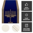 thumbnail image 6 of Jiibva Hanukkah Table Runner Chanukah Menorah Star of David Table Decor Jewish Holiday Party Kitchen Dining Home Decorations, 6 of 7