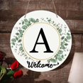 thumbnail image 2 of 2025 new letter K front door flower wreath wooden welcome sign, 12x12 inch, front door decoration flower family surname first letter house porch country wall home kitchen bohemian decoration, 2 of 5