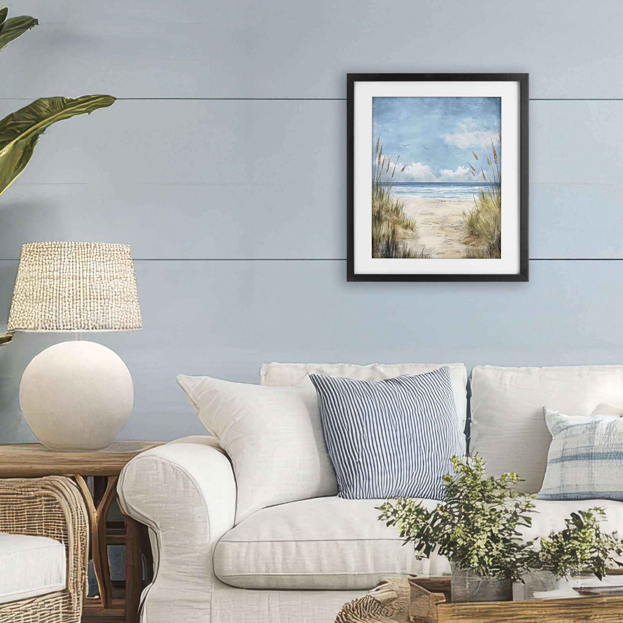Stupell Industries Free Seagulls over Beach Dunes Black Framed Print Under Glass, design by Creative Studio