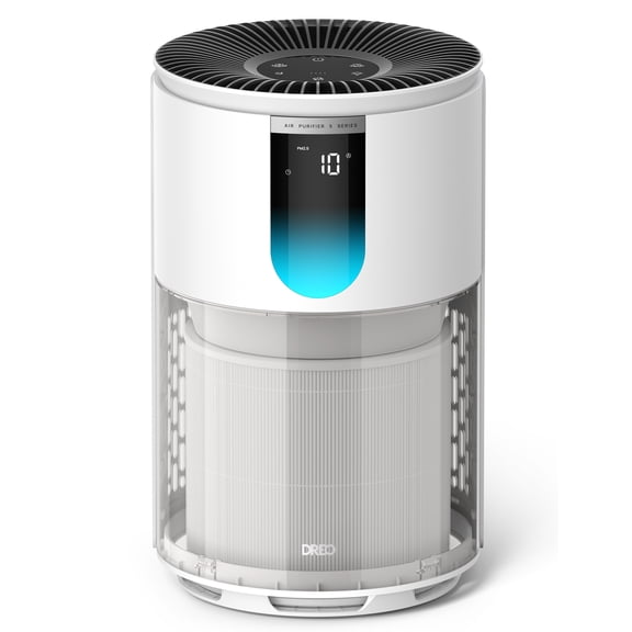 DREO Air Purifier for Home, Up to 1176 ft², HEPA Sleep Mode, Air Purifiers for Large Room & Bedroom, Pets, Smoke, Dust, Pollen &Odors, PM2.5 Monitor, Auto & Turbo Mode, 4 Speeds, DR-HAP009 (Dreo 539)