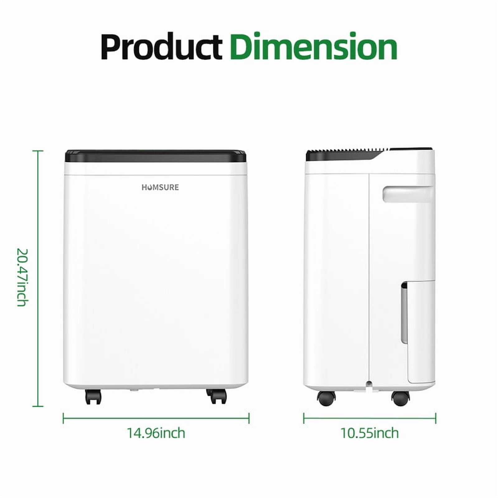 4,500 sq. ft. White Dehumidifiers for Home with Drain Hose and Bucket,Auto Defrost,Low Noise,Ion-Air Purifying,53 Pints
