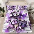 thumbnail image 2 of Homewish Dreamy Purple Butterfly Full Size Sheets, Romantic Valentine's Day Bed Sheets, Vintage Oil Printing Sheet Sets, Breathable Home Decor, 4pcs, 2 of 7