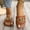 Brown, variant on Women's Flat Sandals Metal Chain Slip On Dressy Slide Sandals Square Toe Summer Casual Beach Vacation Band Sandals Black 5.5(36)
