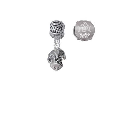 Adoration Medley - Silvertone Nursing Medley - Nurse Hat, Chart, Caduceus Spinner Come Let us Adore Him Charm Beads (Set of 2)