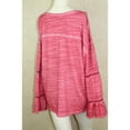 thumbnail image 2 of STYLE & COMPANY Womens Red Lace Long Sleeve Scoop Neck Button Up Top Size: L, 2 of 3