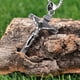 thumbnail image 2 of Men Women Cross Pendant Crucifix Jesus Christian Chain Necklace Silver, 2 of 4