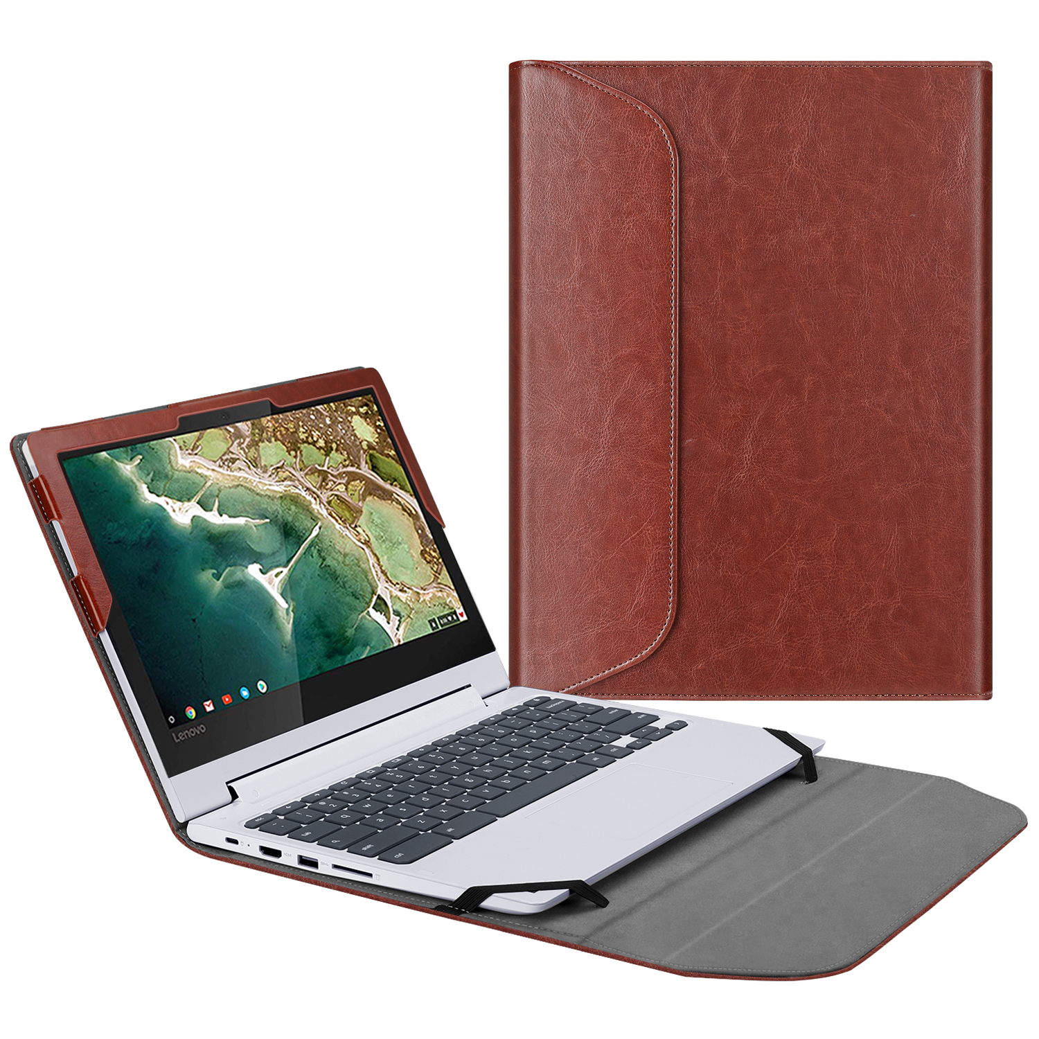 Fintie Custodia A Libro Per Lenovo Chromebook Flex 3 (11") E C330 (11,6") – Effetto Marmo Scintillante, Pelle Sintetica