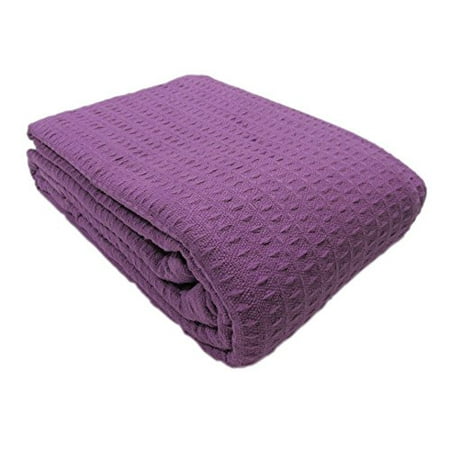 Cozy Home Santa Barbara Waffle-weave 100% Cotton Blanket ...