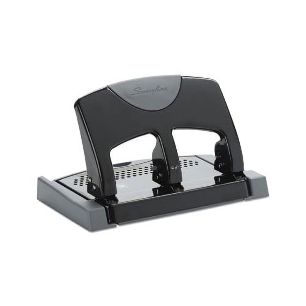 45-Sheet SmartTouch Three-Hole Punch 9/32" Holes, Black/Gray