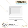 thumbnail image 2 of 9.5 Inch. White Rectangular Premium Plastic Plates - 40 Count Exquisite, 2 of 5