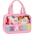 thumbnail image 1 of Bolsa de maquillaje transparente con letras de chenilla TESAFNG, impermeable, 1 of 6
