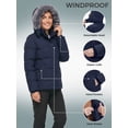 thumbnail image 5 of Wantdo Women's Recycled Recycled Winter Coat Recycled Short Warm Cotton Puffer Jacket Waterproof Winter Jacket Navy M, 5 of 9
