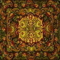 thumbnail image 1 of Ahgly Company Machine Washable Indoor Square Medallion Yellow French Area Rugs, 3' Square, 1 of 4