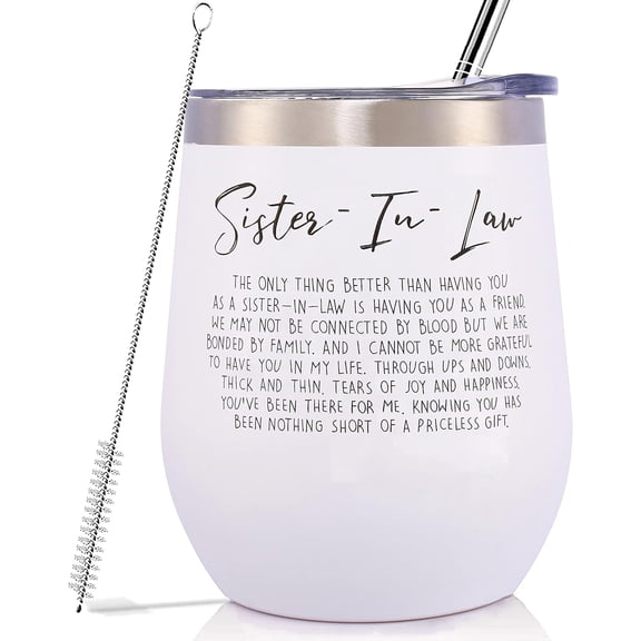 Sister in law Tumbler Gift-Birthday Christmas Valentines Day Thanksgiving Gift for Sister in Law Bonus Sister Unbiological Siste-12oz Tumbler Coffee Mug Cup-Sister in law,Having You As A Friend
