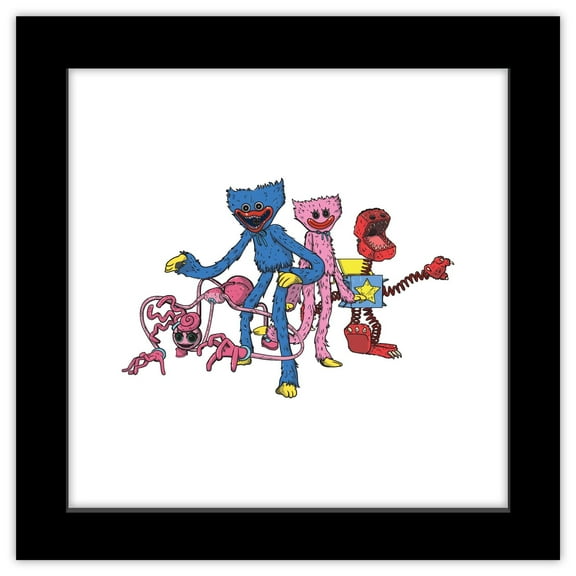 Gallery Pops Poppy Playtime - Playtime Group Wall Art, Black Framed Version, 12" x 12"
