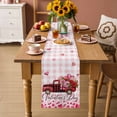 thumbnail image 2 of Valentine's Day Table Runner 120 Inches Long Farmhouse Dress Scarves, Roses Car Love Hearts Romantic Pink Plaid Dining Tablerunner for Coffee Table/Kitchen Island/Party Décor, 13" x 120", 2 of 8