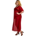 thumbnail image 5 of Miss Lavish London Women Ladies Hand Embroidered Caftans Beach Cover Ups Kimono Dress – Kaftan Style Maxi Dresses – 139 Red Color - Size UK 10 - 16, 5 of 6