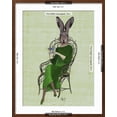 thumbnail image 5 of Art.com Lady Bella Rabbit Taking Tea Art Print by Fab Funky, Brown Frame Wall Art, 23" x 29", 5 of 5