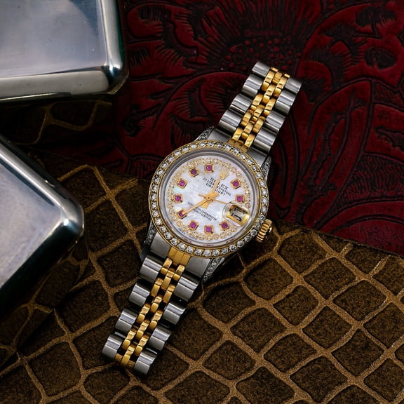 Pre-Owned Rolex Lady-Datejust 26mm White Diamond Dial Two-Tone Jubilee Bracelet Watch