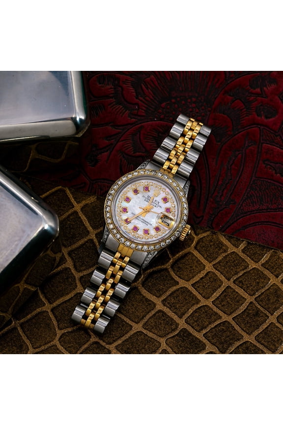 Pre-Owned Rolex Lady-Datejust 26mm White Diamond Dial Two-Tone Jubilee Bracelet Watch