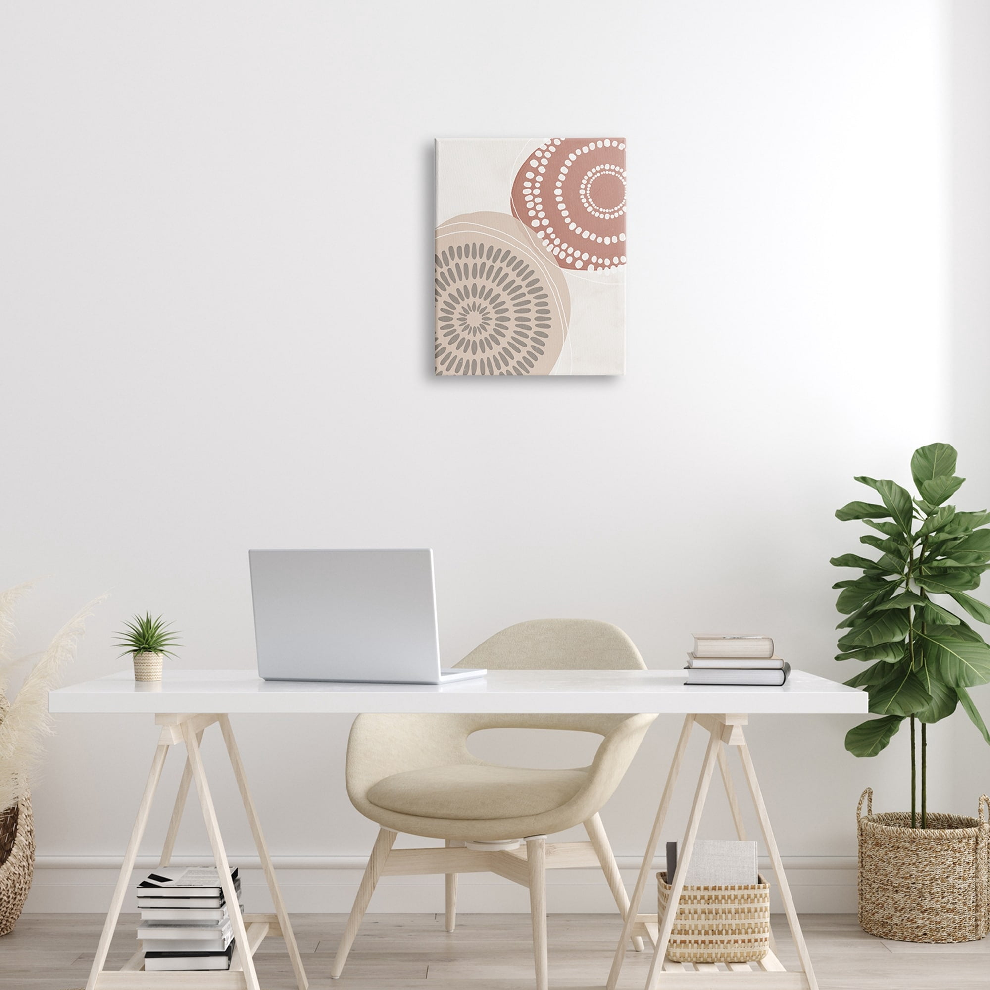 Stupell Industries Abstract Mandala Illustration Geometric Dotted Mushroom,24 x 30, Design by Nina Blue