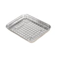 thumbnail image 1 of Bandeja de horno con rejilla, bandeja para hornear con rejilla para enfriar, recipiente para alimentos, bandeja de goteo de acero inoxidable para uso 235 cm x 175 cm x 25 cm, 1 of 8